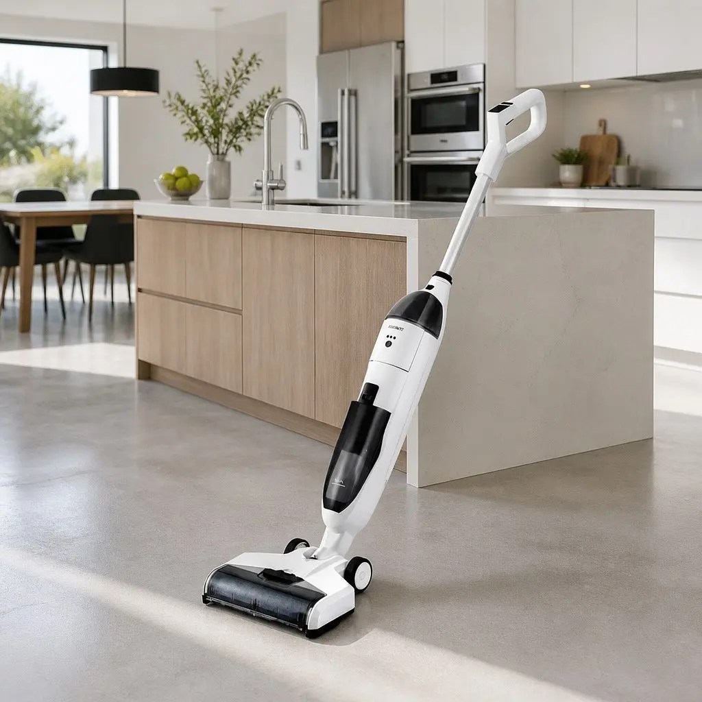 Wet Dry Vacuum Cleaner Cordless Lightweight 200W Hard Floor White Grey