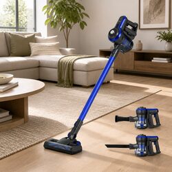 Stick Vacuum Cleaner Cordless Handheld Brushless 250W Bagless HEPA Filter Blue