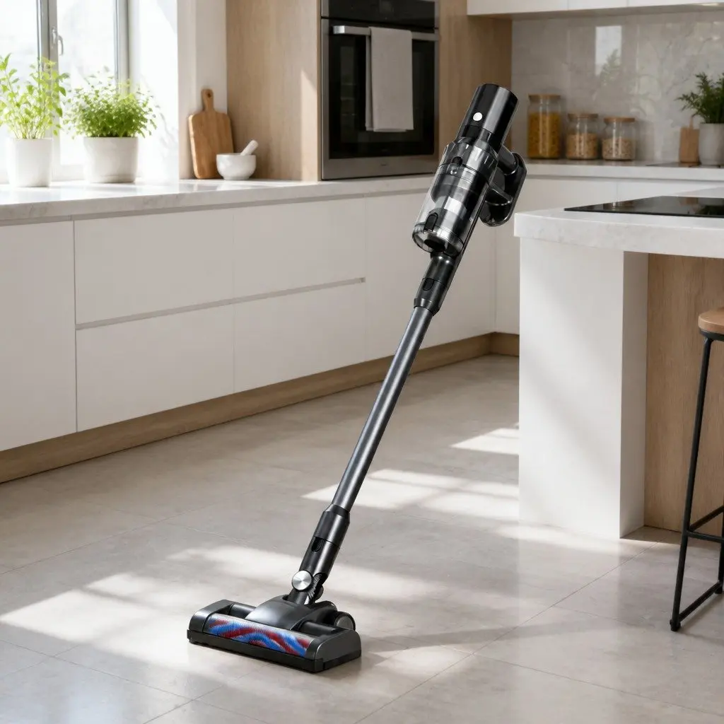 Cordless Stick Vacuum Cleaner Grey 350W Brushless Motor Lightweight Handheld Hard Floor Cleaning
