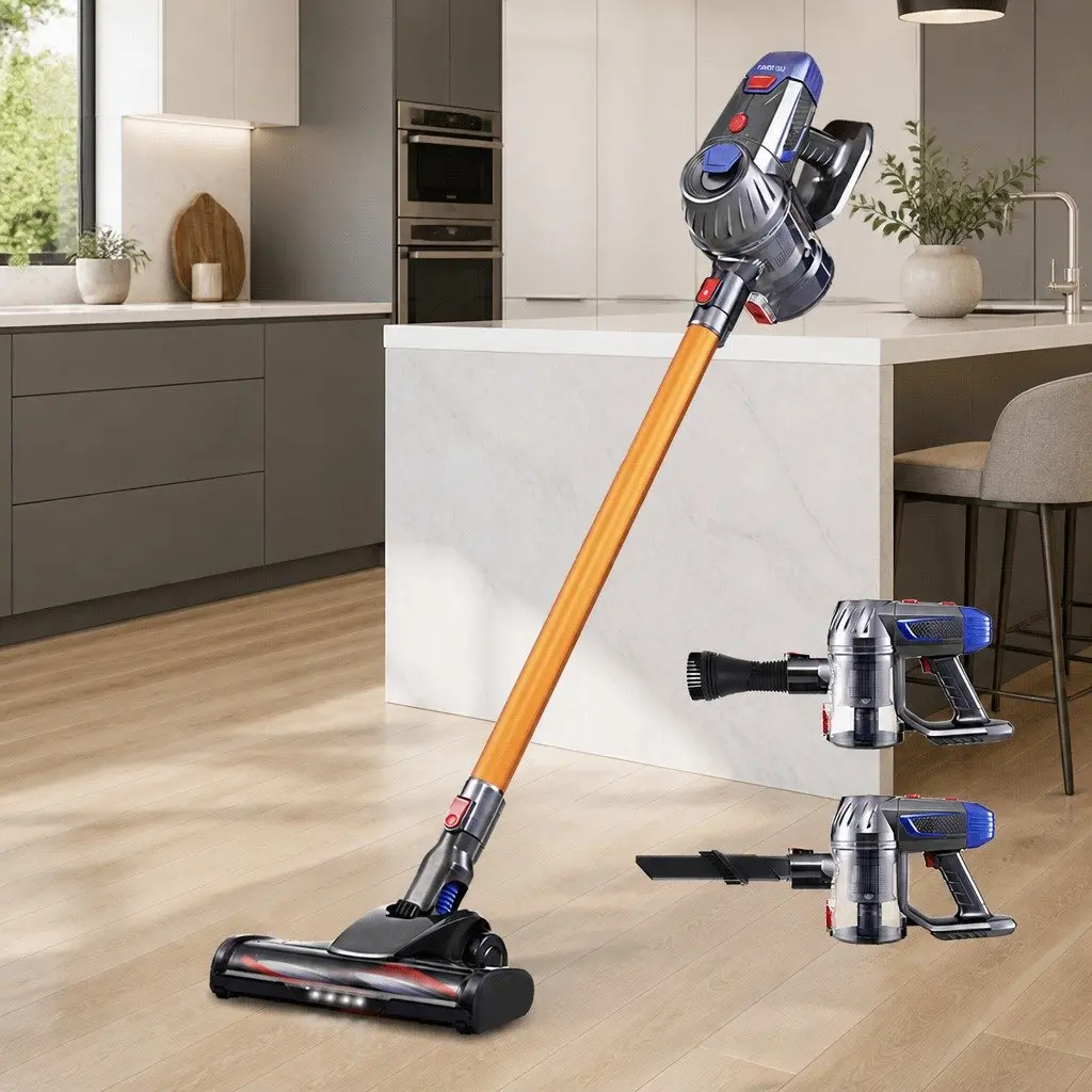 Cordless Stick Vacuum Cleaner Bagless Handheld 150W Lightweight Suction Gold