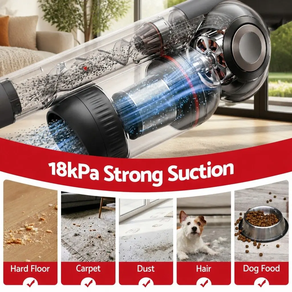 Cordless Stick Vacuum Cleaner HEPA Filter Grey 40 Minutes Runtime Auto-Empty Dust Station