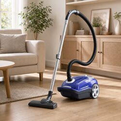 Canister Vacuum Cleaner with Powerful Suction in Blue