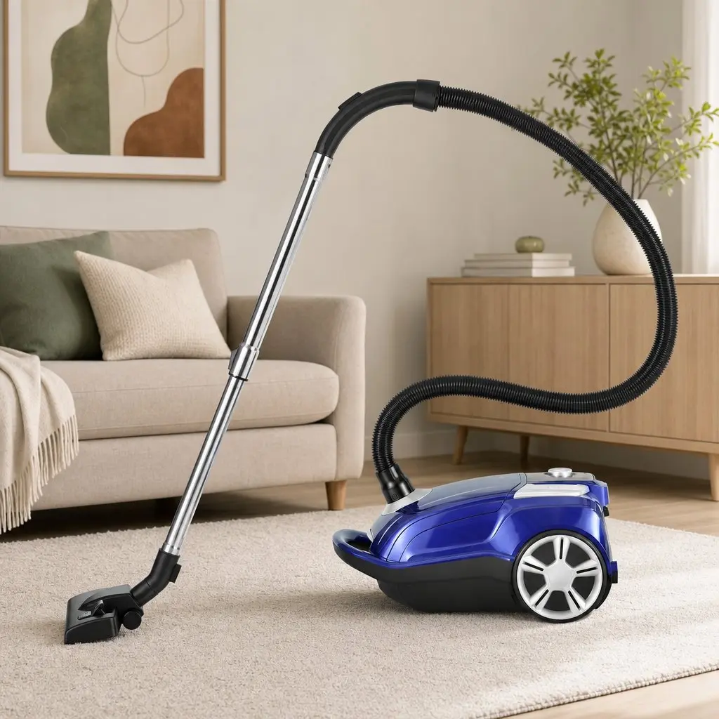 Canister Vacuum Cleaner with Powerful Suction in Blue