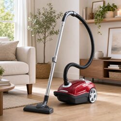 Red Bagged Canister Vacuum Cleaner with 2000W Power