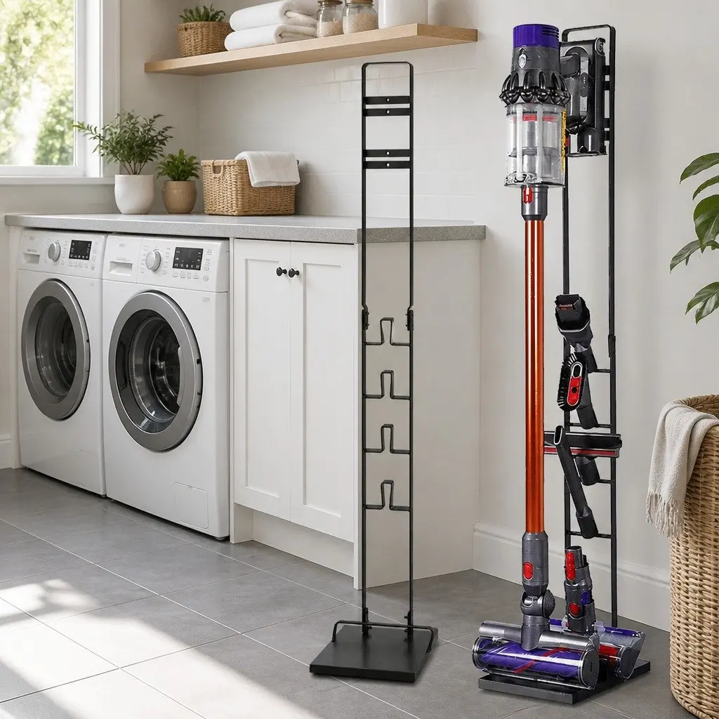 Black Handstick Vacuum Stand for Organized Storage