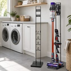 Sturdy Black Handstick Vacuum Stand for Organized Storage