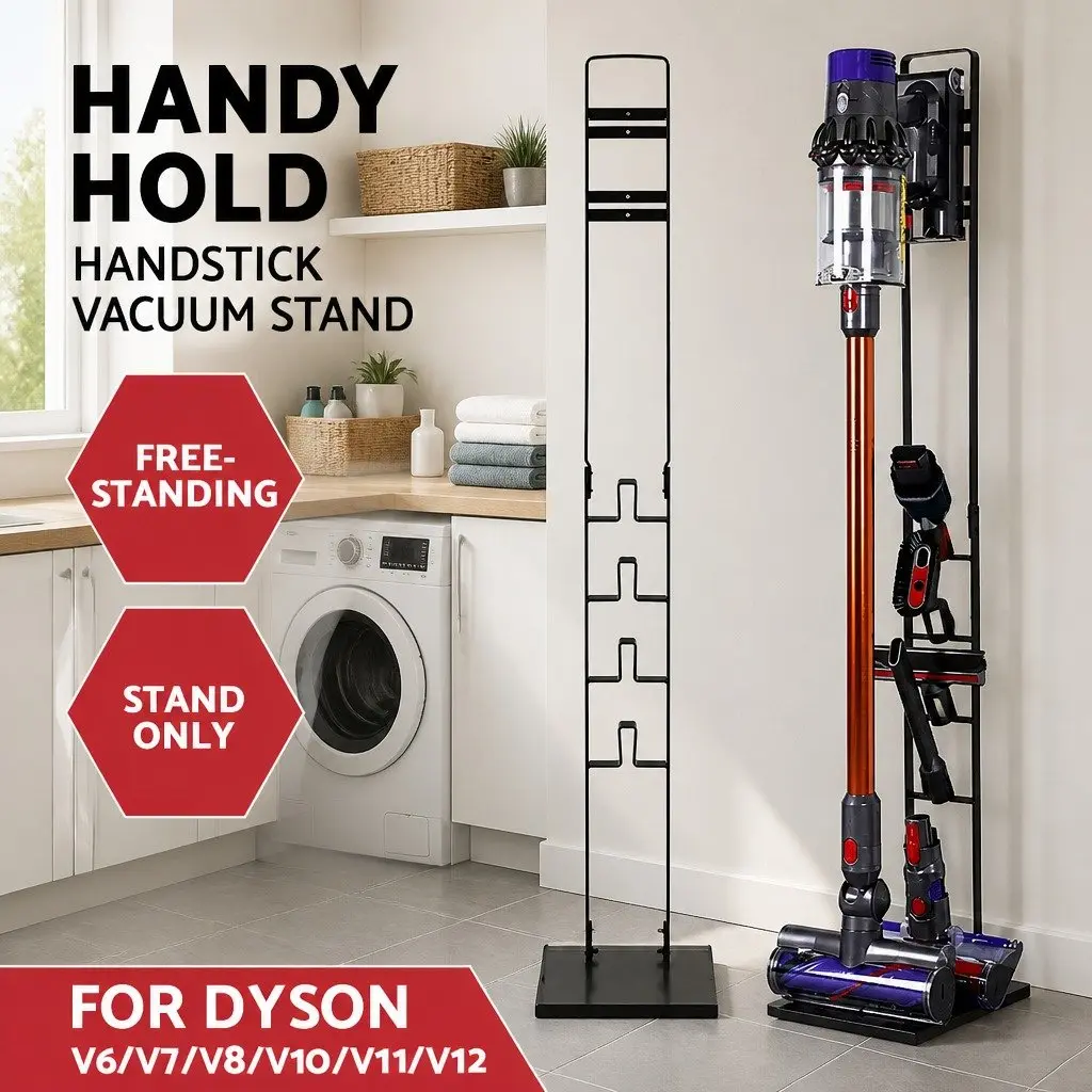 Black Handstick Vacuum Stand for Organized Storage