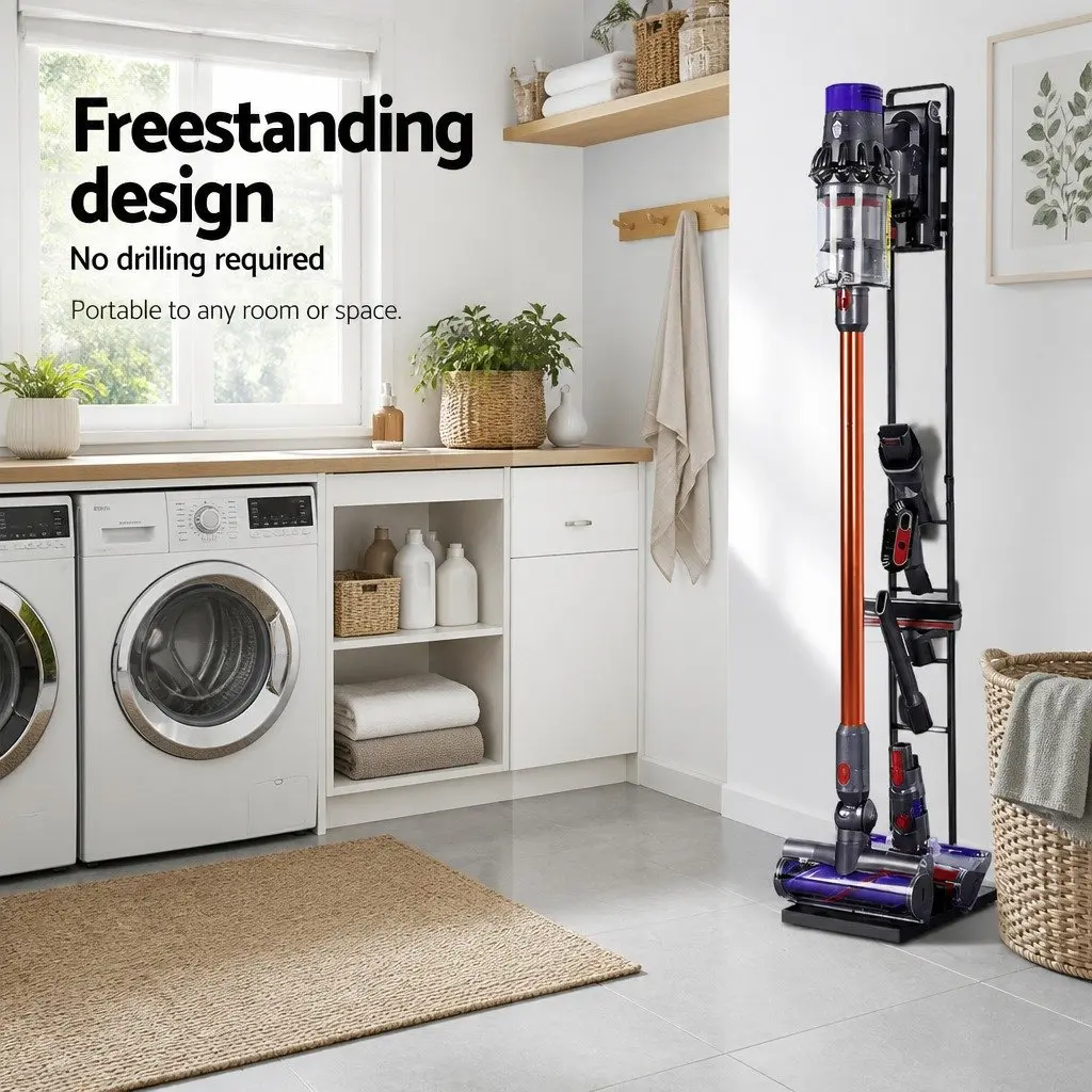 Black Handstick Vacuum Stand for Organized Storage