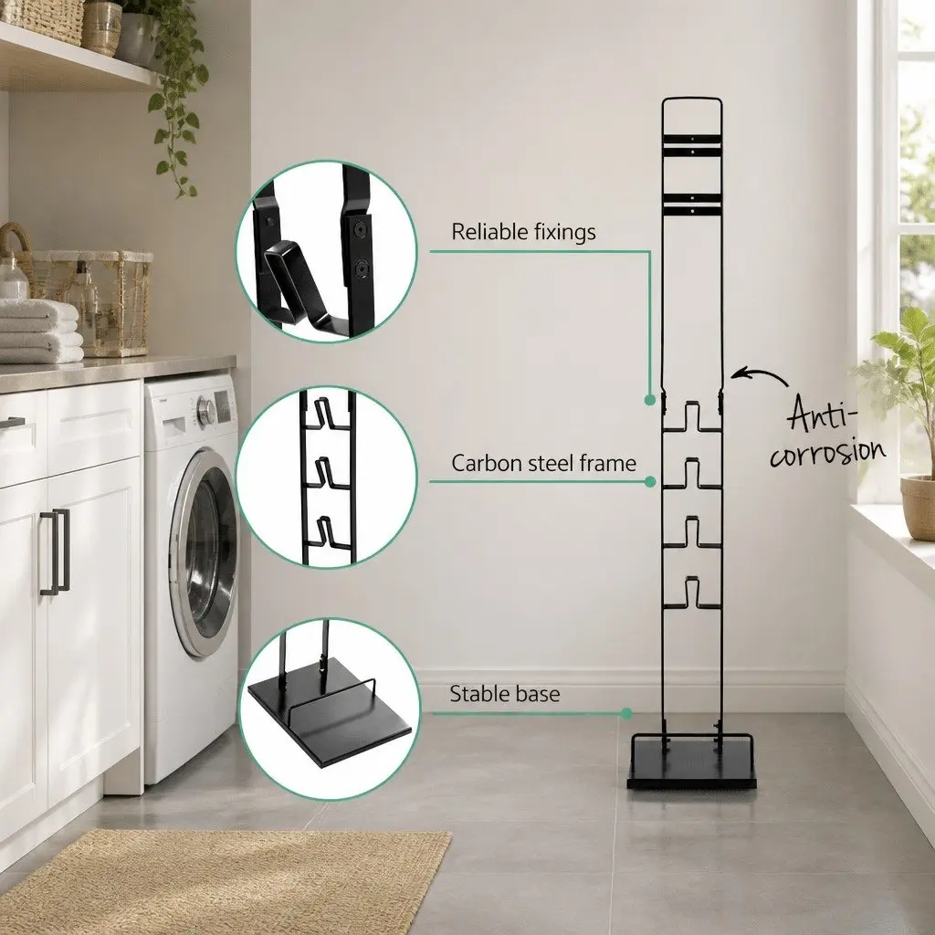 Black Handstick Vacuum Stand for Organized Storage