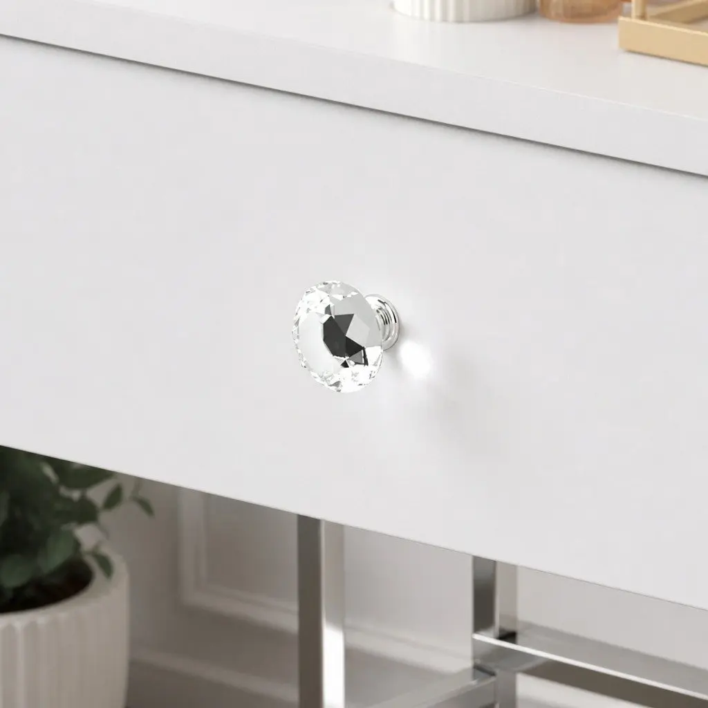 LED Vanity Desk with Makeup Mirror and Stool Set