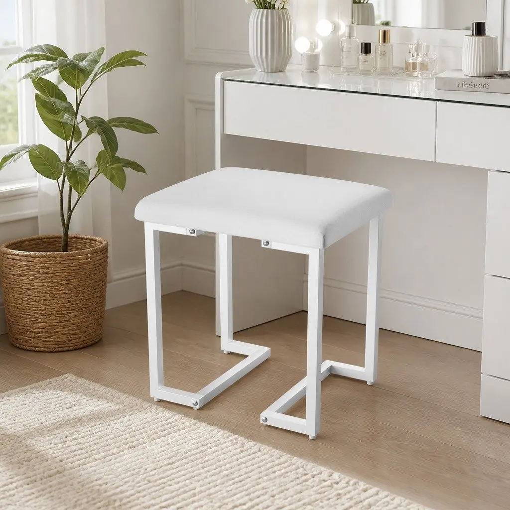 LED Mirror Dressing Table Set with Storage and Stool