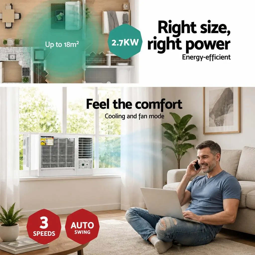 Window Air Conditioner 2.7kW with LED Control