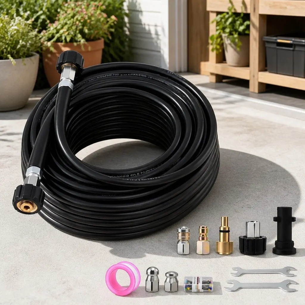 Pressure Washer Hose Kit PVC 30M Black