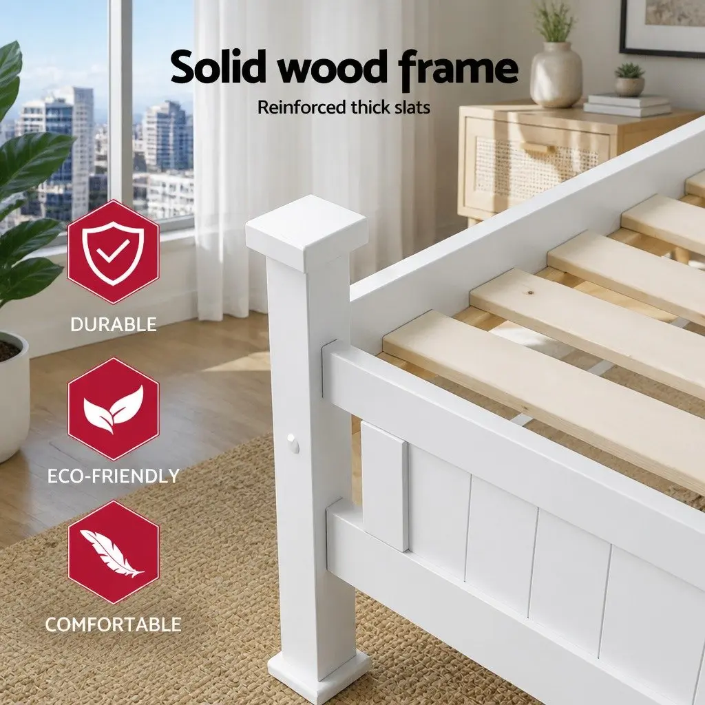 King Single Bed Frame with Integrated Nightstand