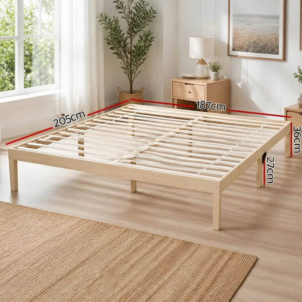 King Size Wooden Bed Frame with Pine Slats