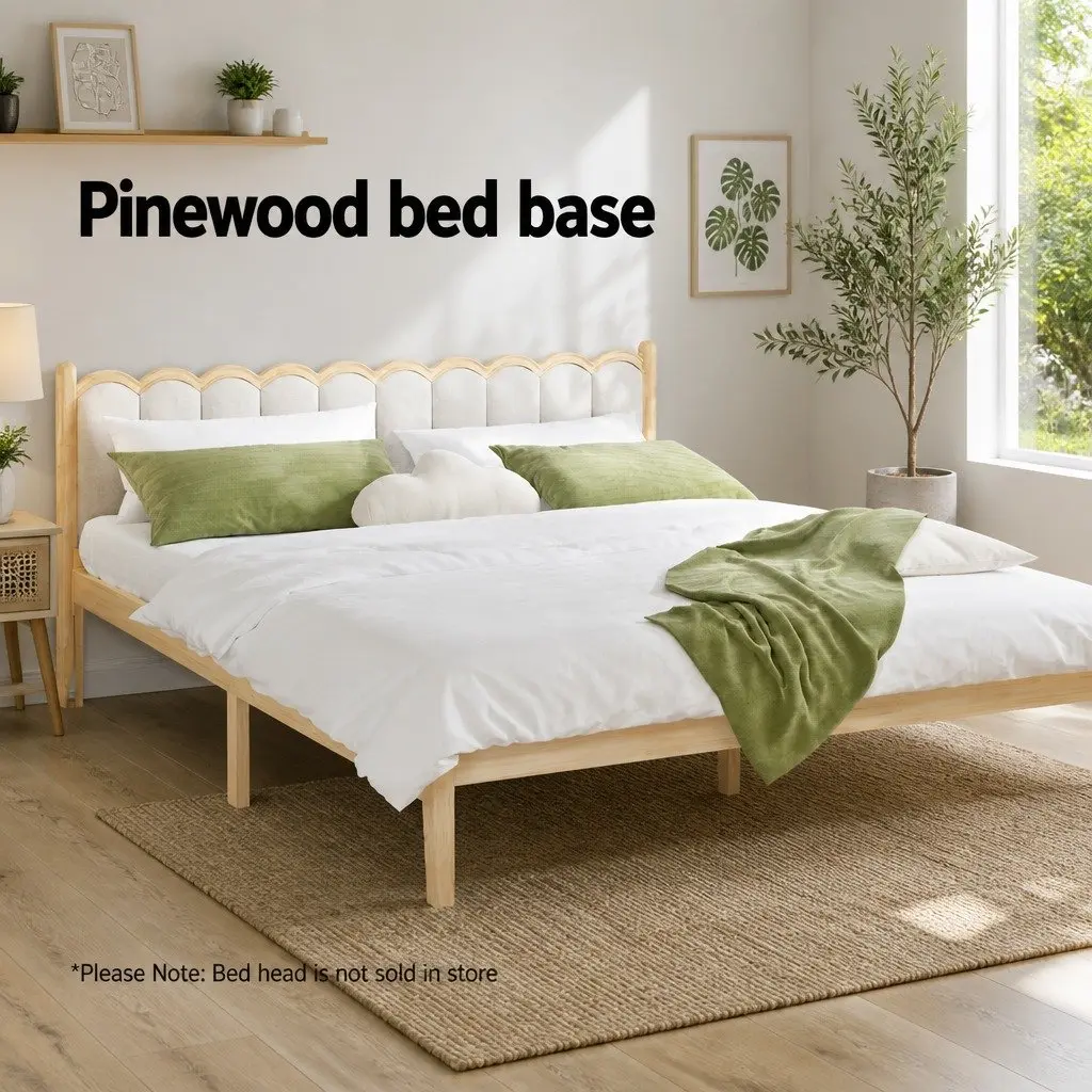 King Size Wooden Bed Frame with Pine Slats