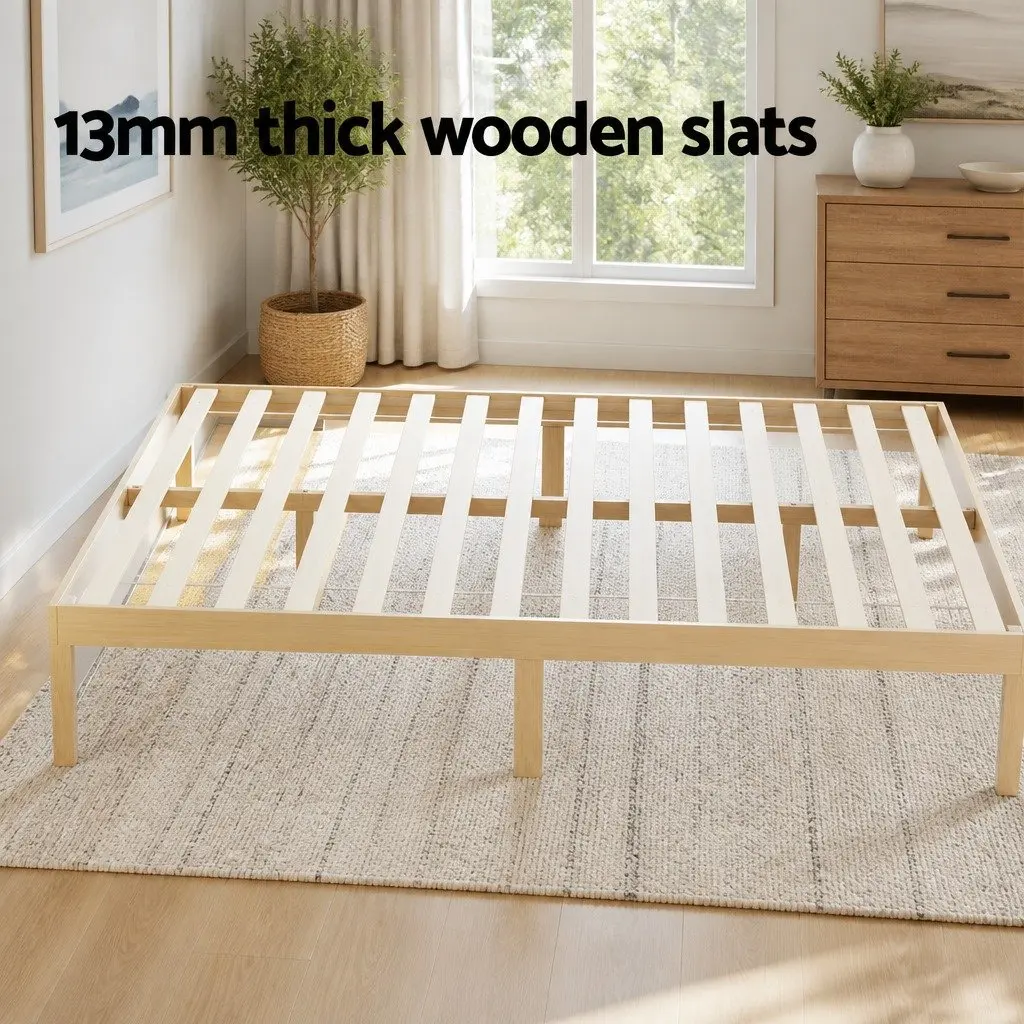 King Size Wooden Bed Frame with Pine Slats