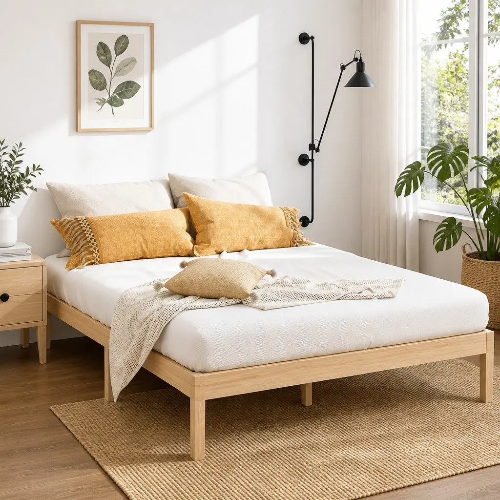 Queen Size Pinewood Bed Frame for Strong Support