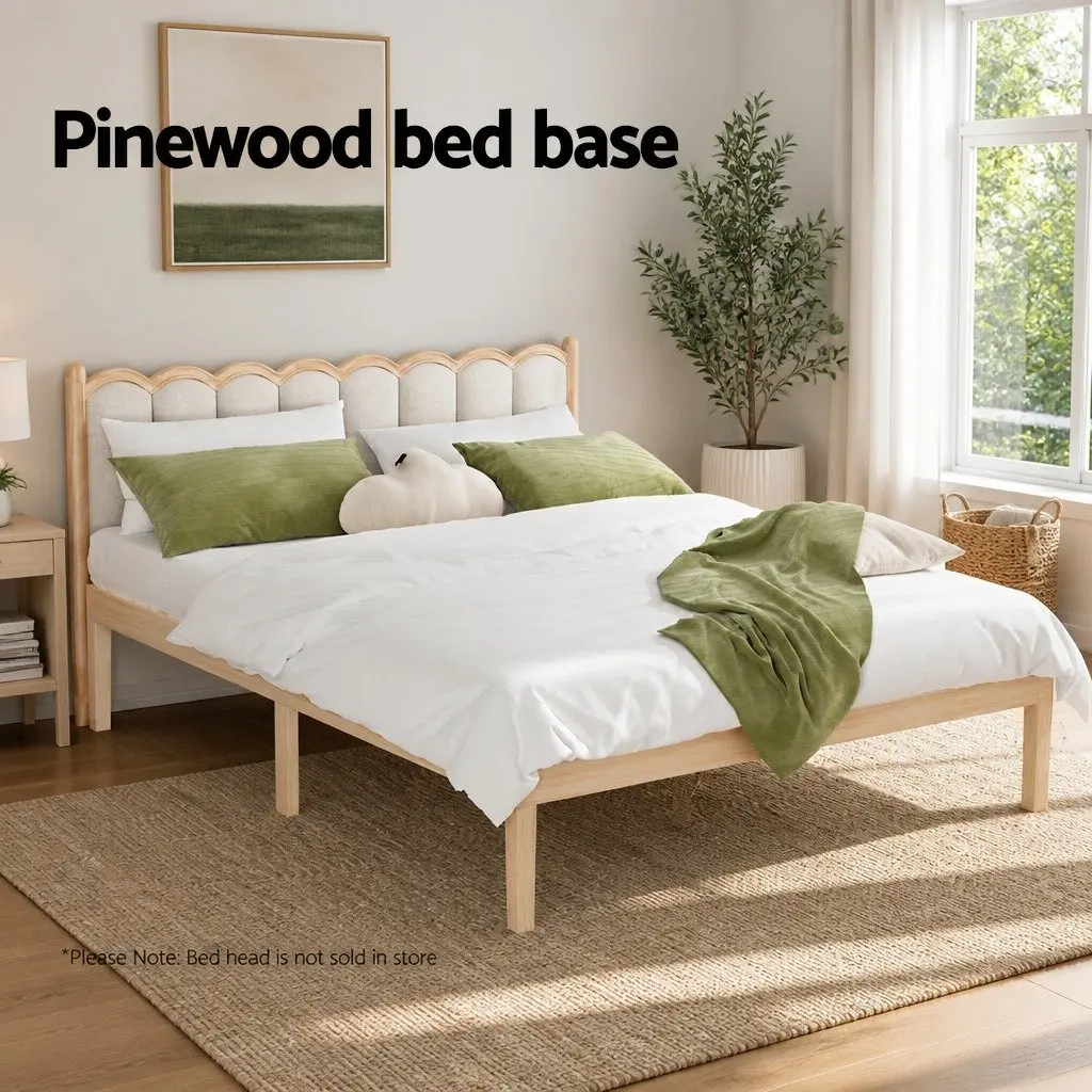Queen Size Pinewood Bed Frame for Strong Support