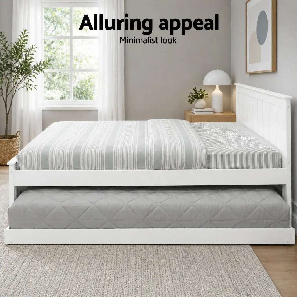 Solid Pine King Single Daybed with Pull-Out Trundle