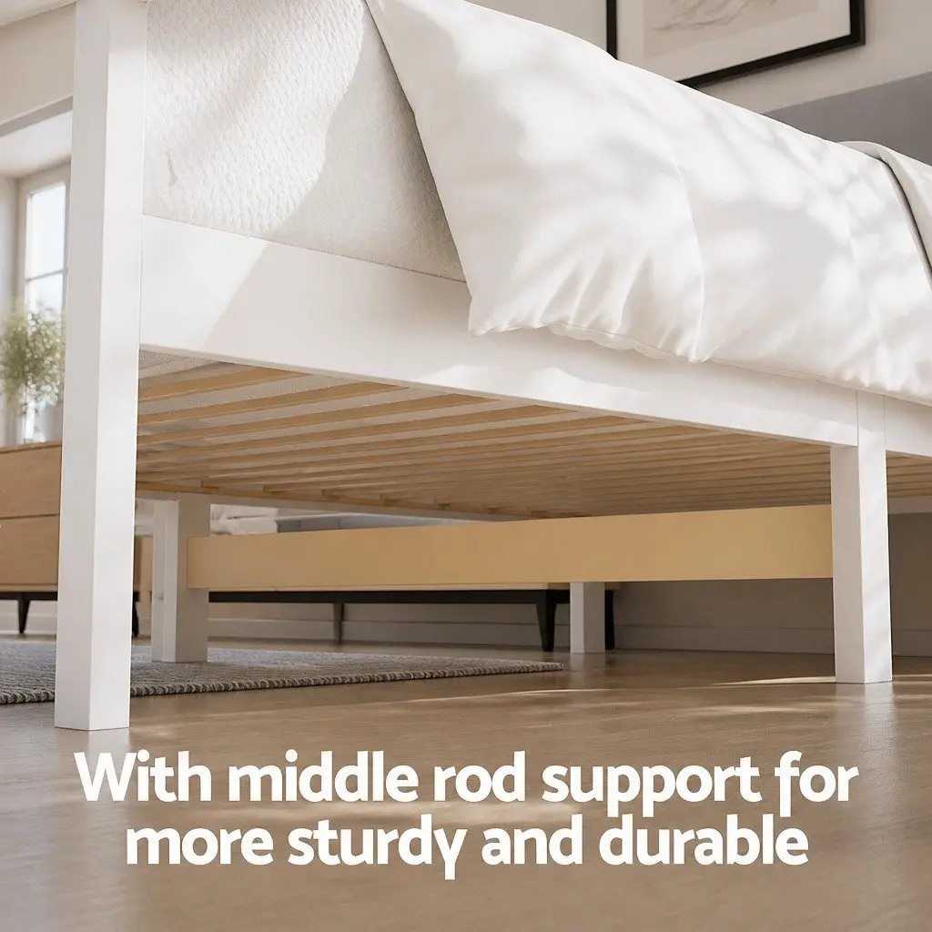 Wooden King Single Bed Frame with Storage Drawers