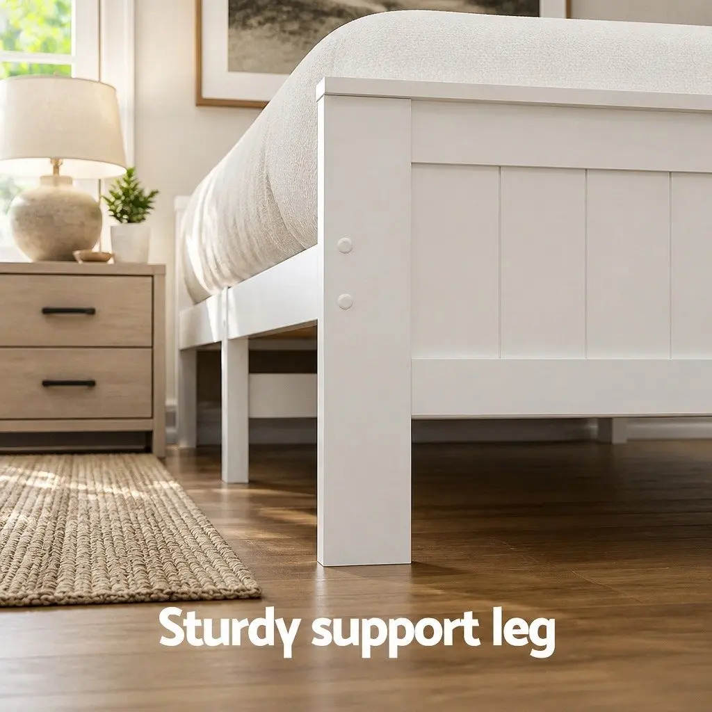 Wooden King Single Bed Frame with Storage Drawers