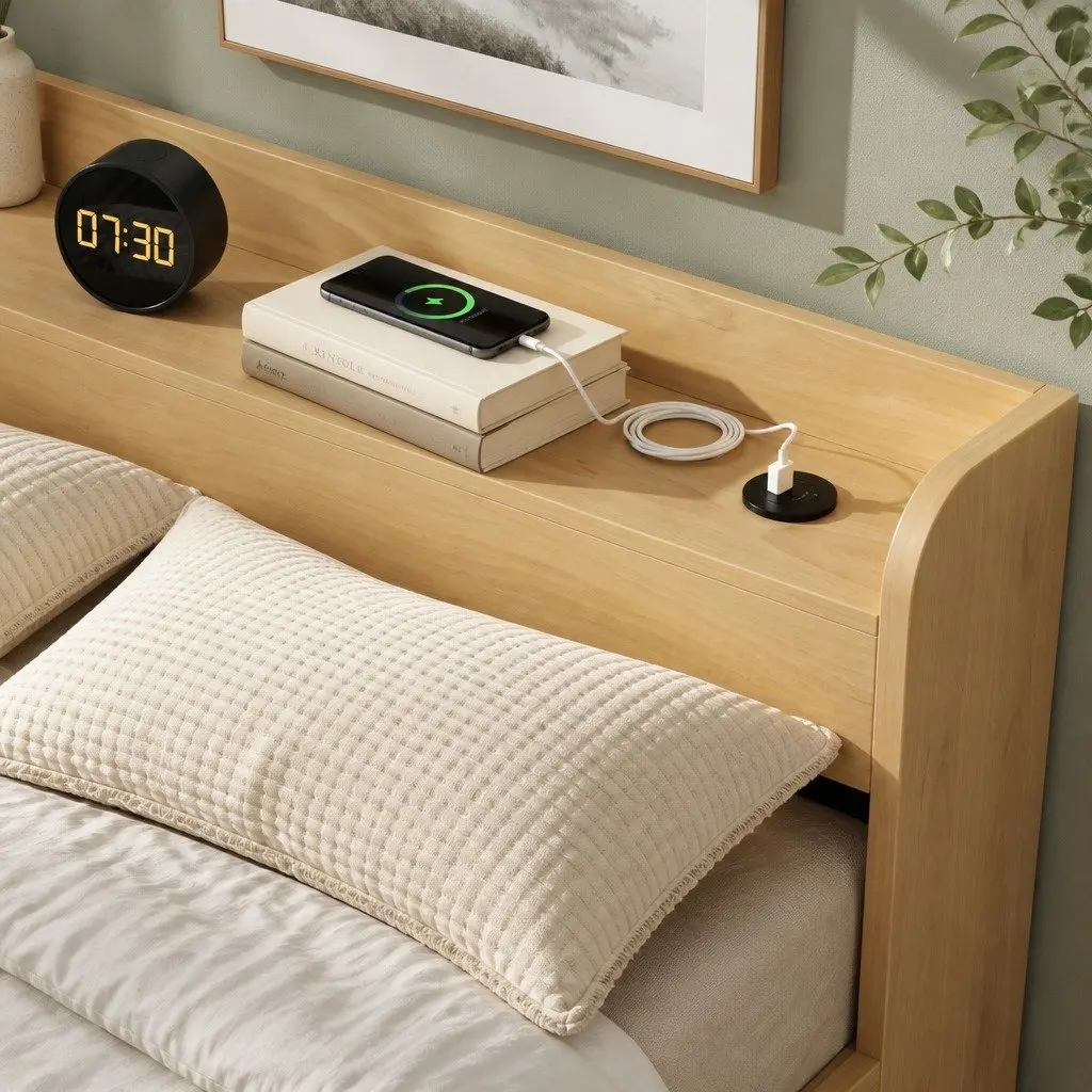 King Single Bed Frame with Storage & USB Ports