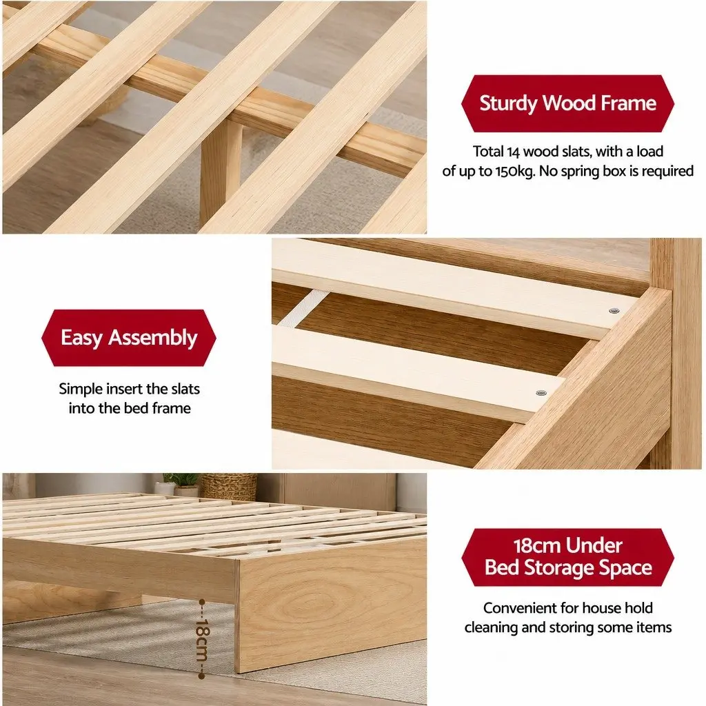 Single Bed Frame with 2 Storage Drawers & USB Ports