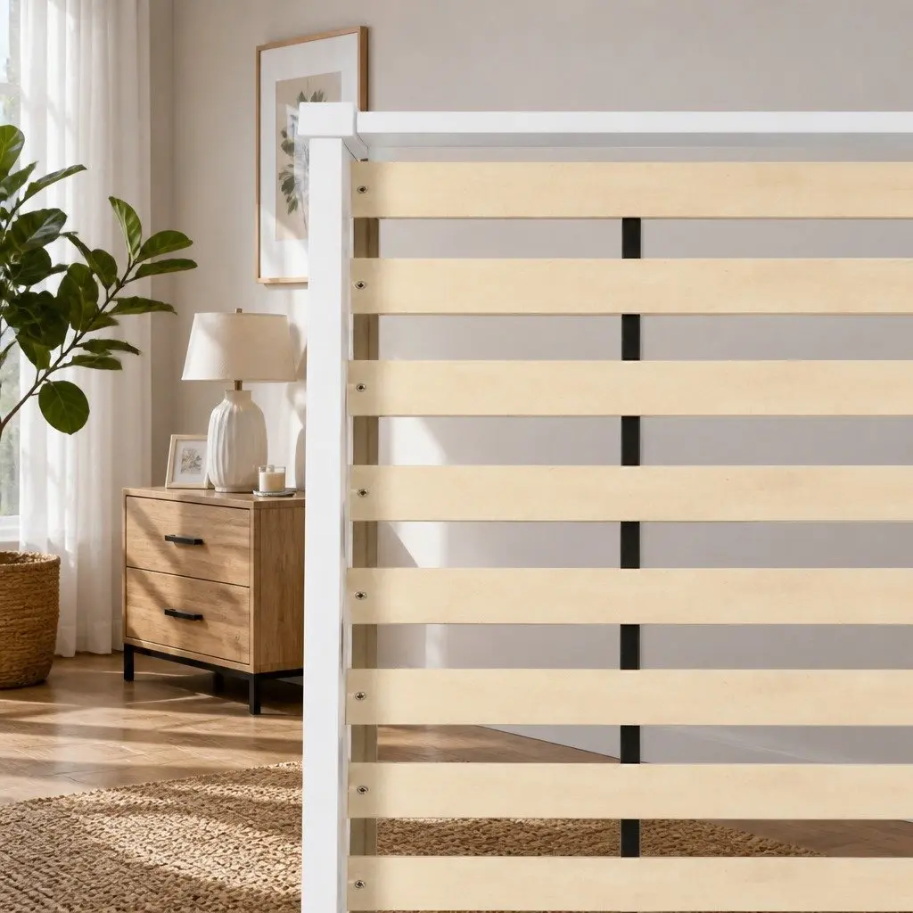 White King Single Bed Frame with Under Bed Storage