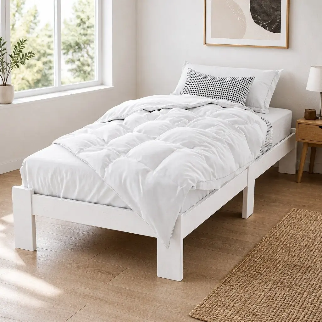 White Pine Single Bed Frame with Storage