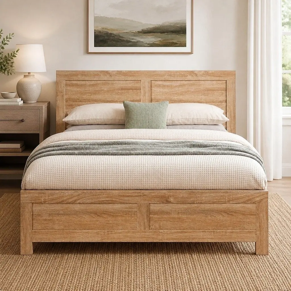 Wooden King Single Bed Frame with Support Legs