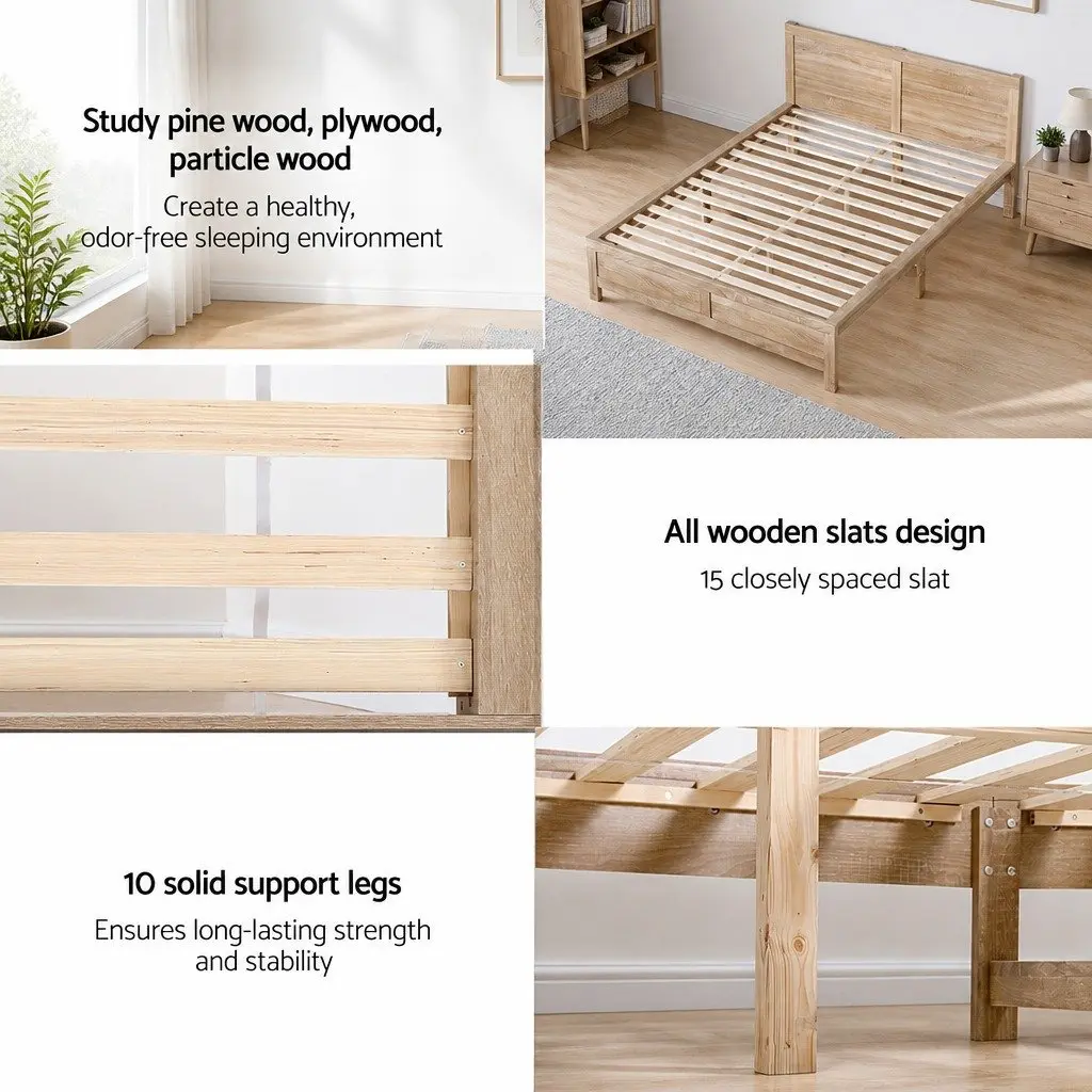 Queen Size Bed Frame with Storage Drawers
