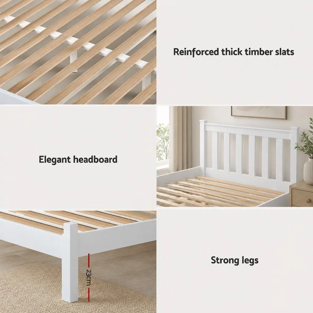 King Single Bed Frame with Storage Drawers