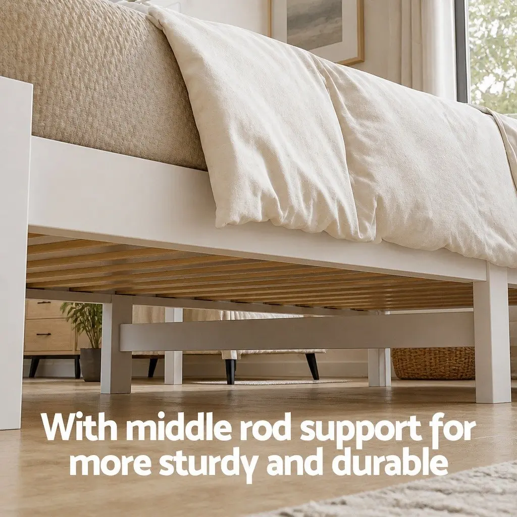 Wooden Single Bed Frame with Storage Drawers