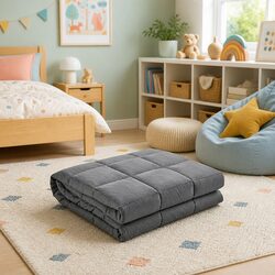 Weighted Blanket 2.3kg Grey Kids Sleep Comfort Deep Touch Pressure Therapy