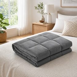 Premium 5KG Grey Weighted Blanket for Sleep Comfort