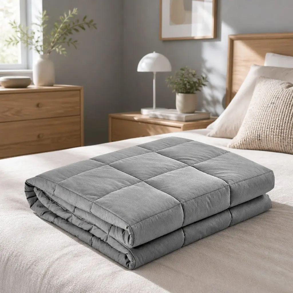 7kg Grey Weighted Blanket for Deep Sleep Comfort