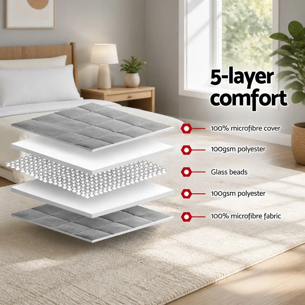 Weighted Blanket Microfibre 152cm x 203cm Grey