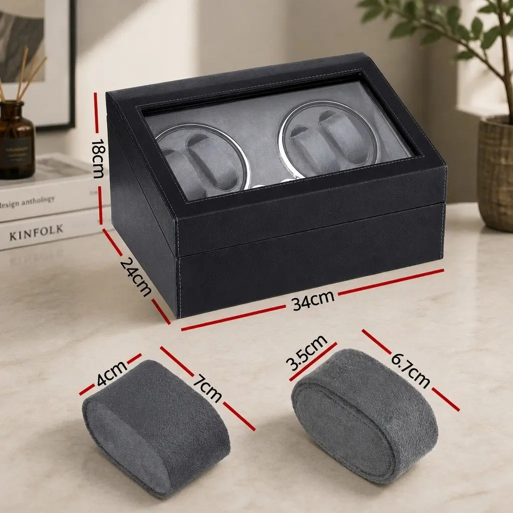 Dual Watch Winder Box with LED Lighting