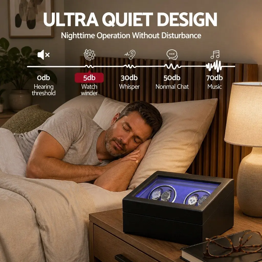 Dual Watch Winder Box with LED Lighting