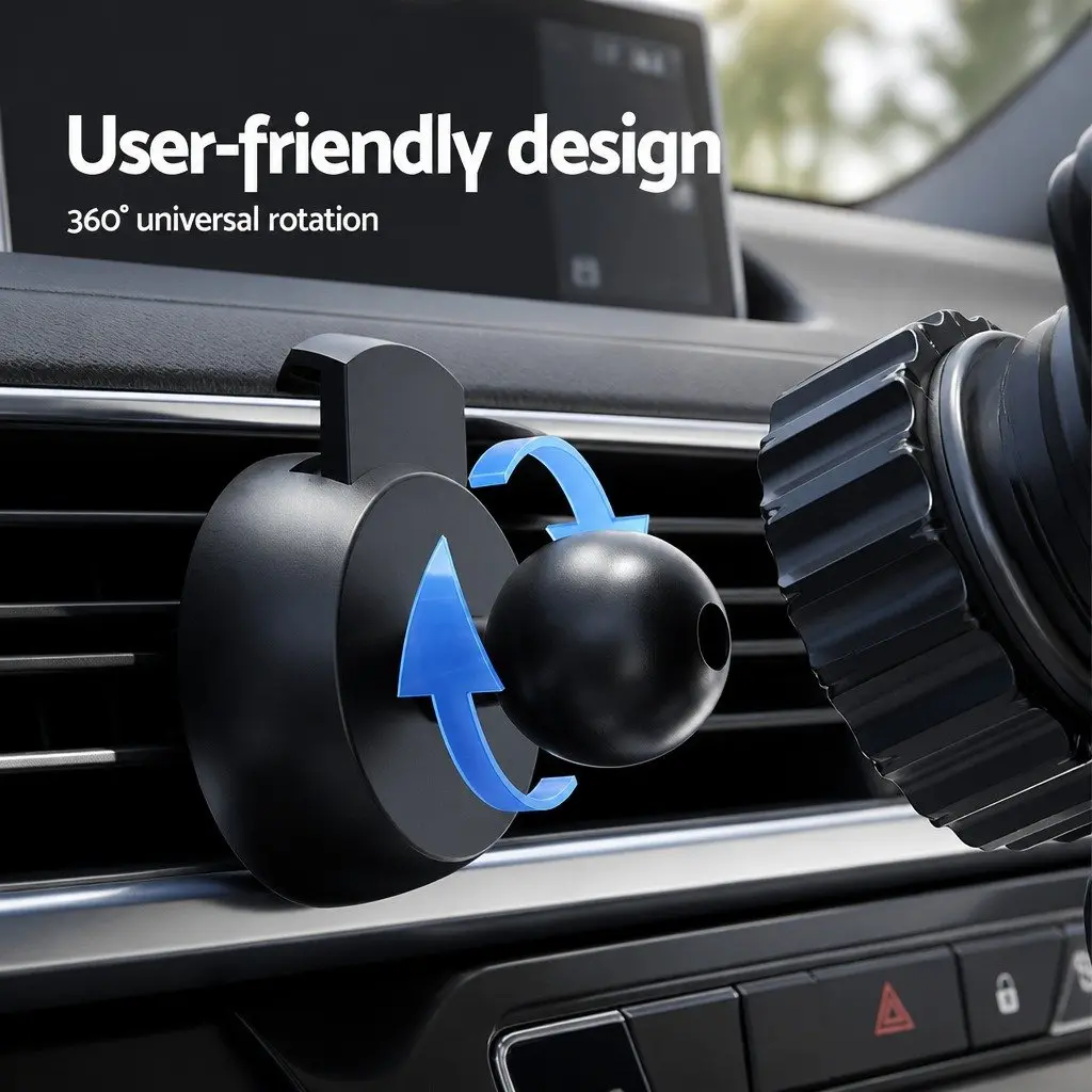 Wireless Car Charger 15W Fast Charging Mount Suction Cup Black