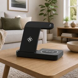 Premium 4-in-1 Wireless Charger Station - Fast Charge Black