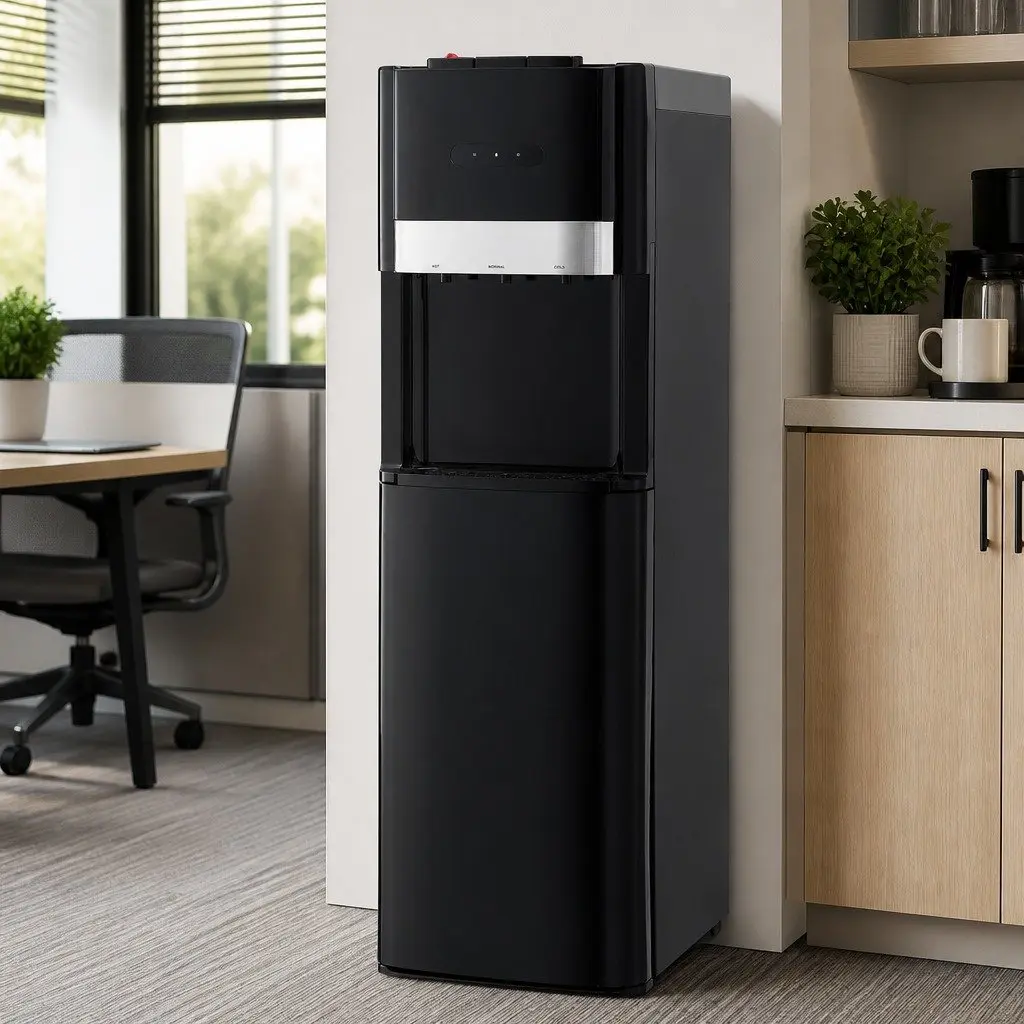 Water Dispenser Stainless Steel ABS Bottom Loading Black 31x35x104 cm