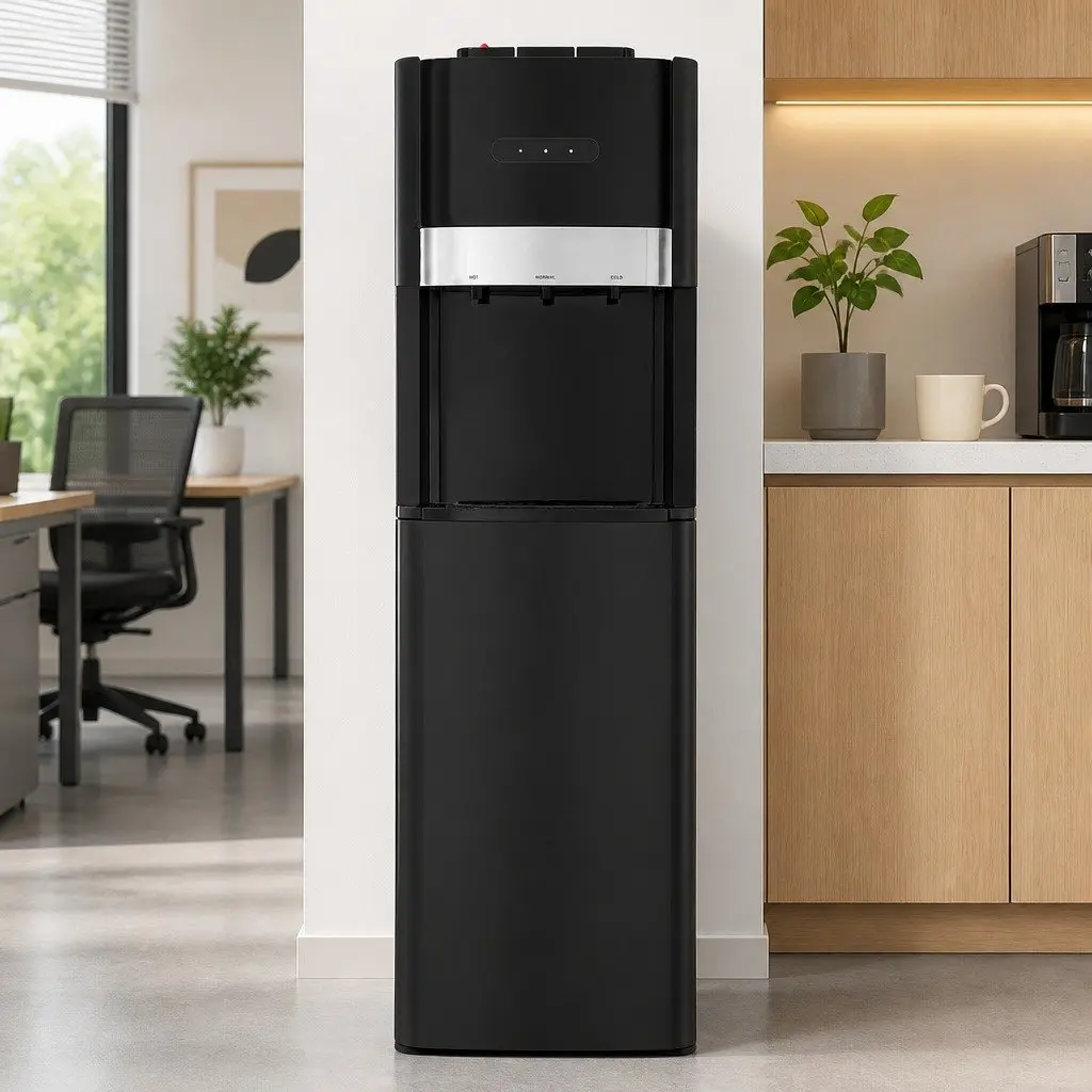 Water Dispenser Stainless Steel ABS Bottom Loading Black 31x35x104 cm