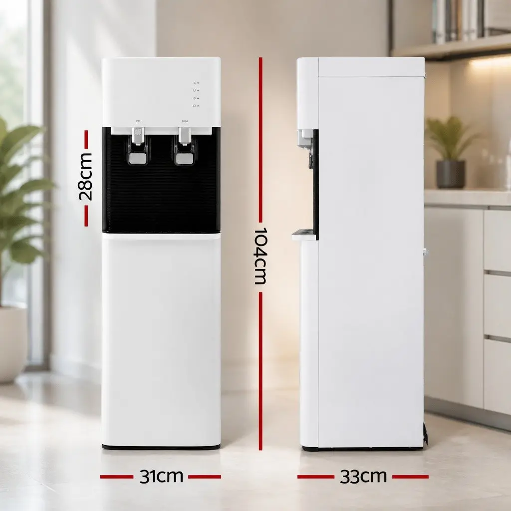 Water Dispenser Stainless Steel Bottom Loading Hot Cold White