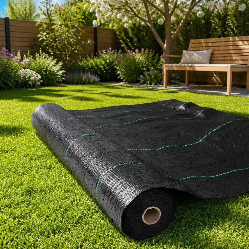 Weed Control Mat Woven Fabric 0.915m x 50m Black
