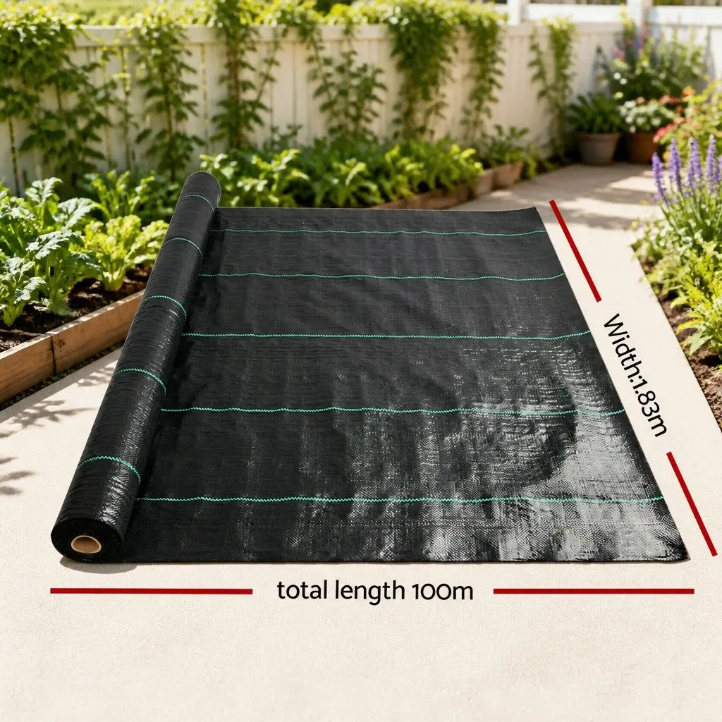 Heavy Duty Black Weed Control Mat 1.83m x 100m