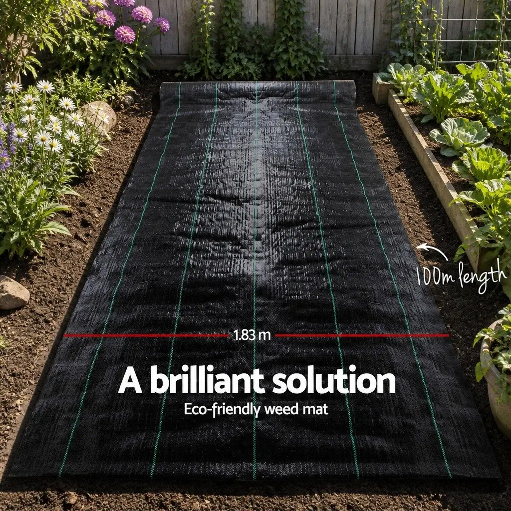 Heavy Duty Black Weed Control Mat 1.83m x 100m