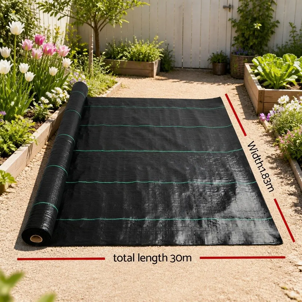 Black Garden Weed Control Mat 1.83m x 30m