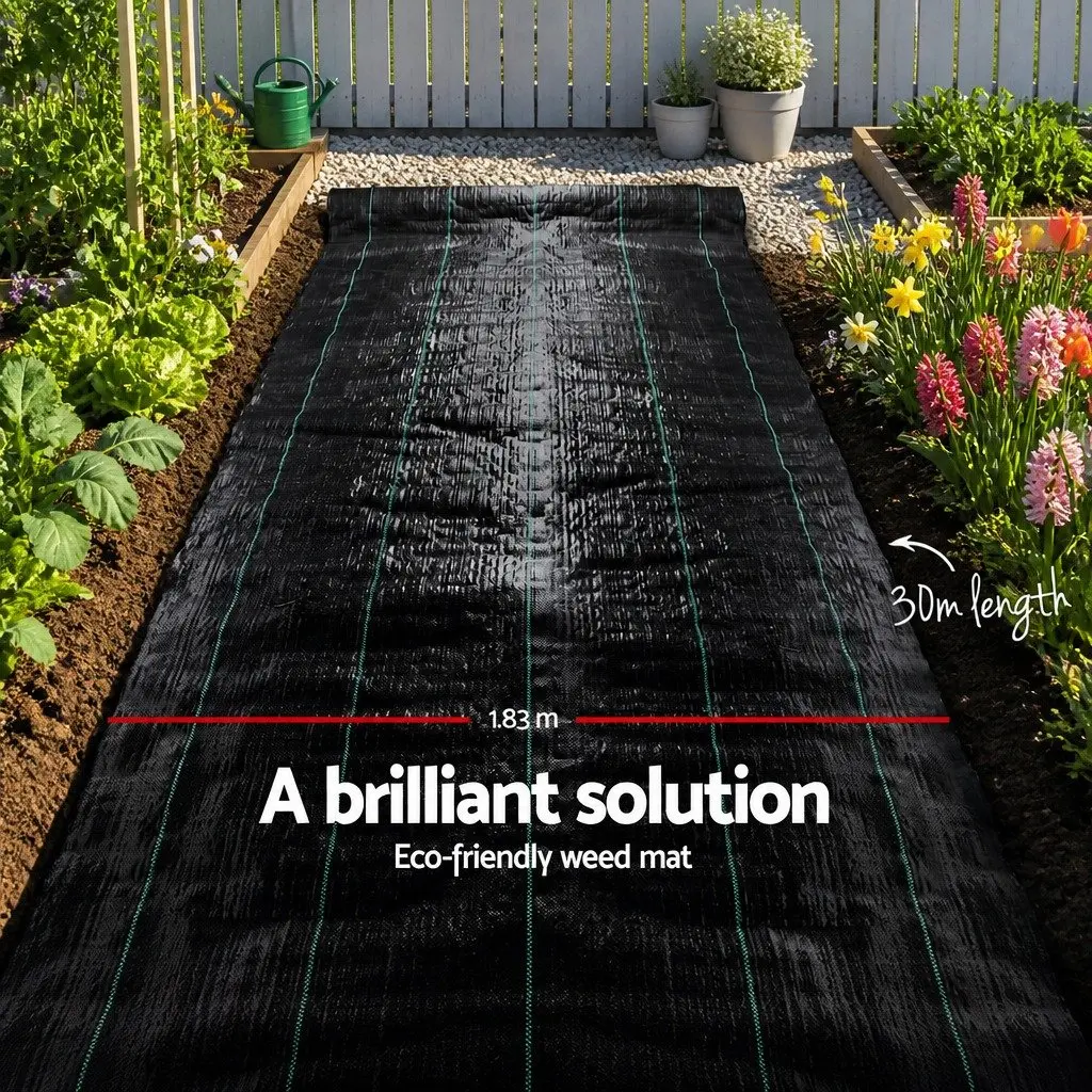 Black Garden Weed Control Mat 1.83m x 30m